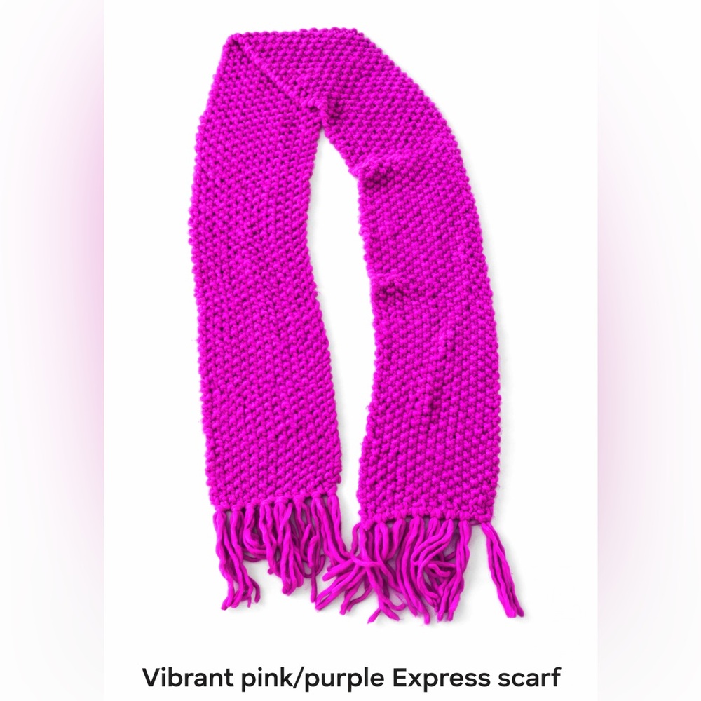 Vibrant Express Pink Knit Scarf
